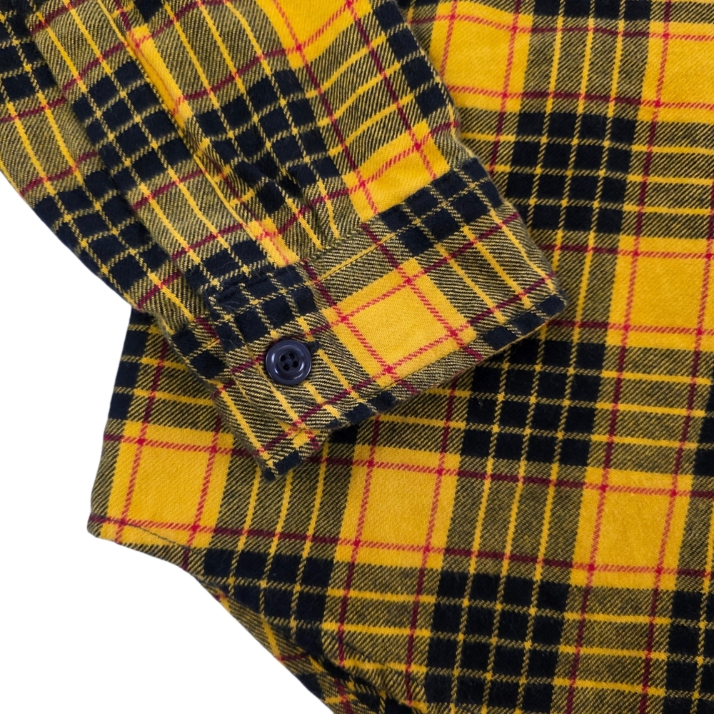 J.Crew Flannel Shirt Men L Yellow Plaid Midweight Button Down Classic Fit NWOT - Picture 3 of 10